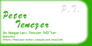 peter tenczer business card